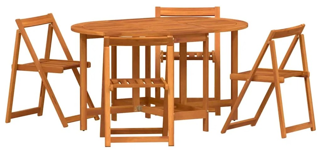 Conjunto de Jantar Butterfly de 5 Peças - Madeira Maciça de Acácia Dob