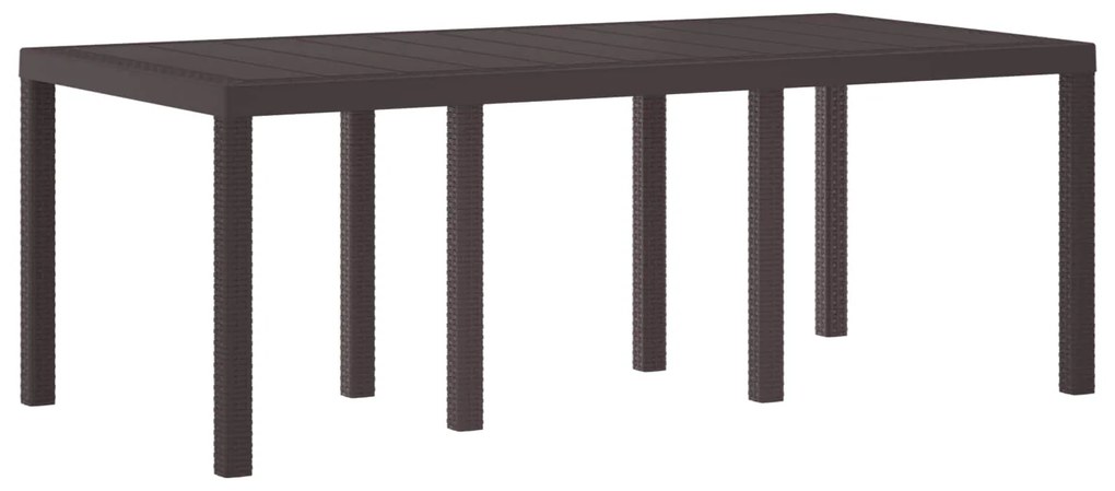 vidaXL Mesa de Jardim Castanho 200 x 100 x 73 cm vime PE