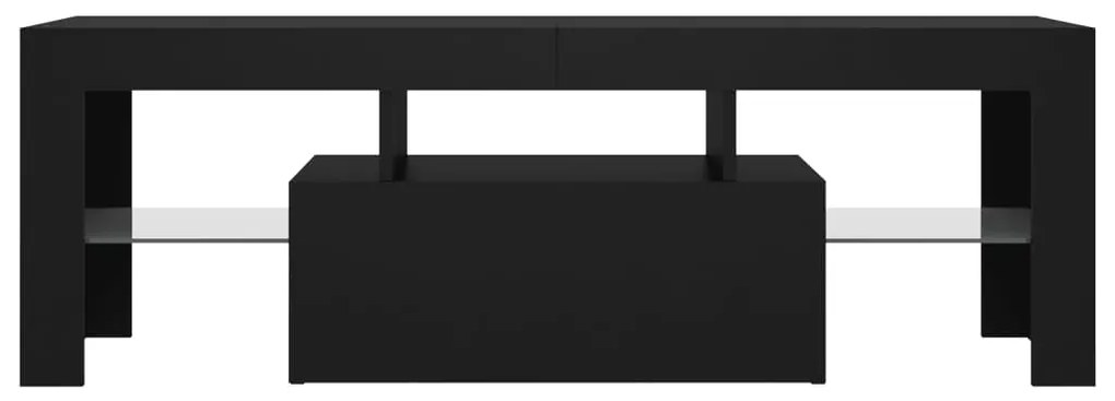 Móvel de TV com luzes LED 120x35x40 cm preto
