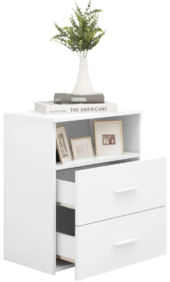 Mesas de cabeceira 2 pcs 50x32x60 cm branco