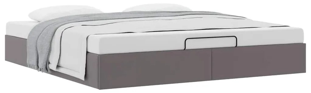 Estrutura de cama otomana sem colchão 180x200 cm cinzento