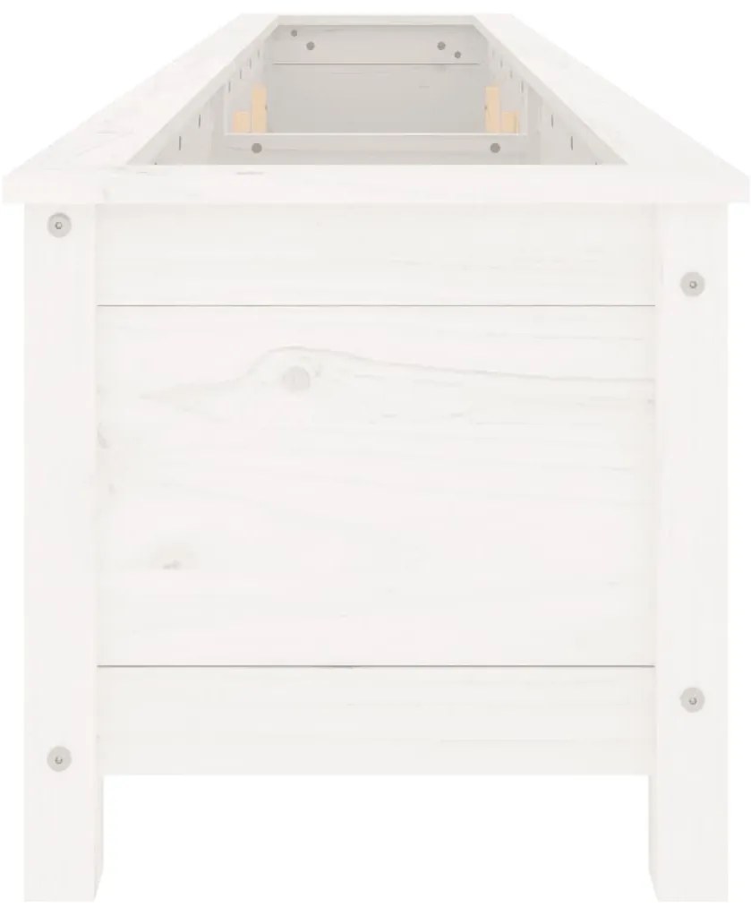 Canteiro elevado de jardim 199,5x40x39 cm pinho maciço branco