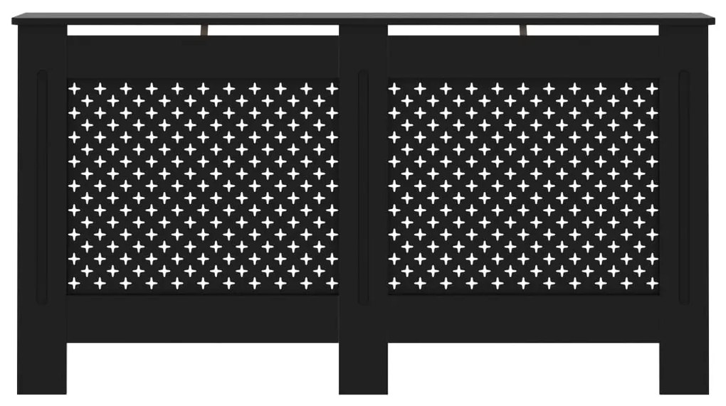 Cobertura de radiador 152x19x81,5 cm MDF preto