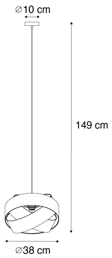 Candeeiro de suspensão moderno preto - Cloth Moderno