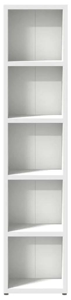 Armários para CD 2 pcs 21x16x93,5 cm contraplacado branco