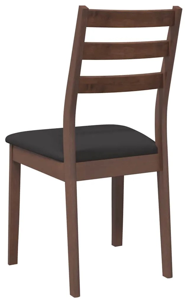 Cadeiras de jantar com almofadões 2 pcs madeira maciça castanho