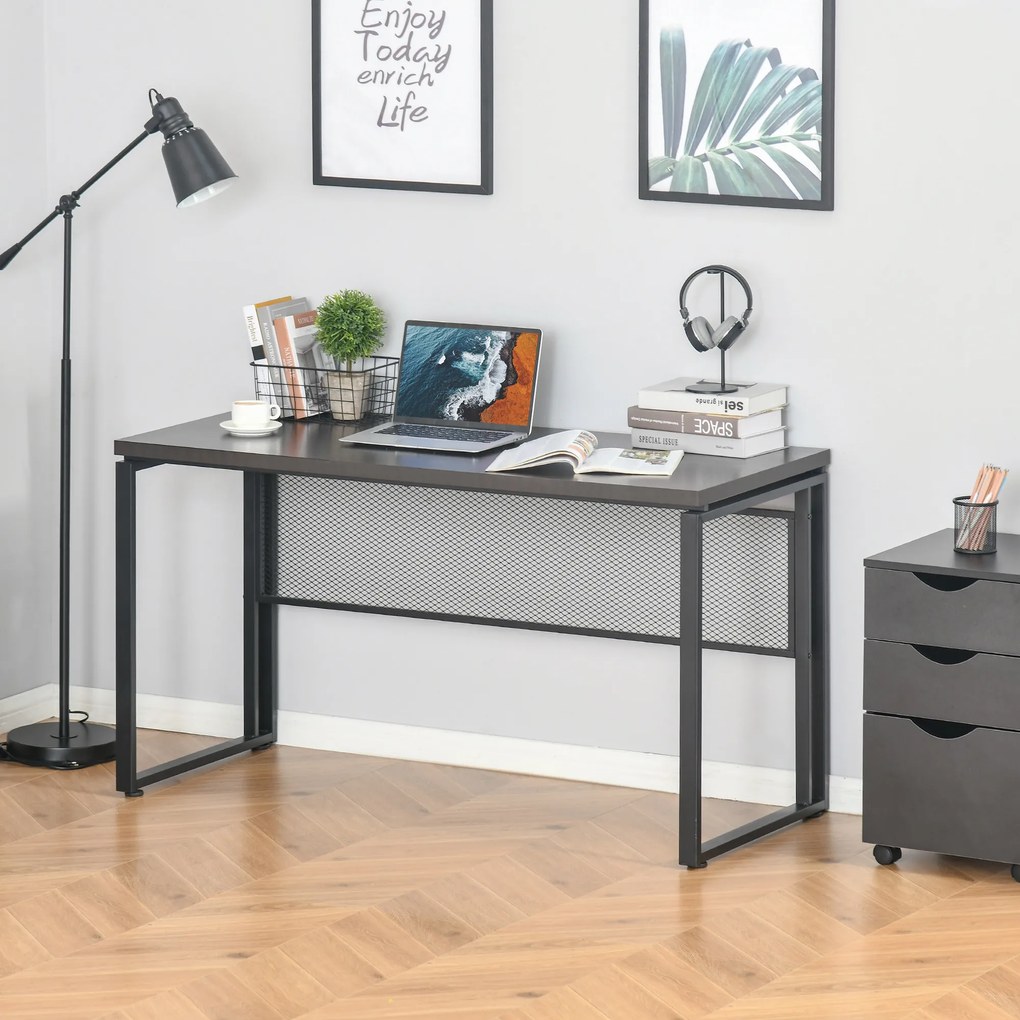 HOMCOM Secretária multifuncional estável com pés ajustáveis ​​ 135x60x75 cm Branco