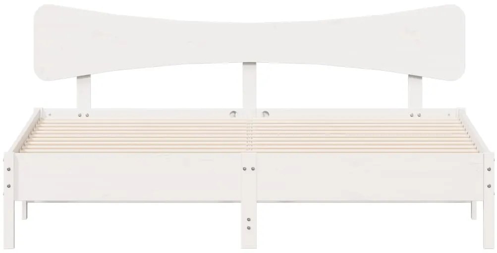 Cama sem colchão 180x200 cm madeira de pinho maciça branco