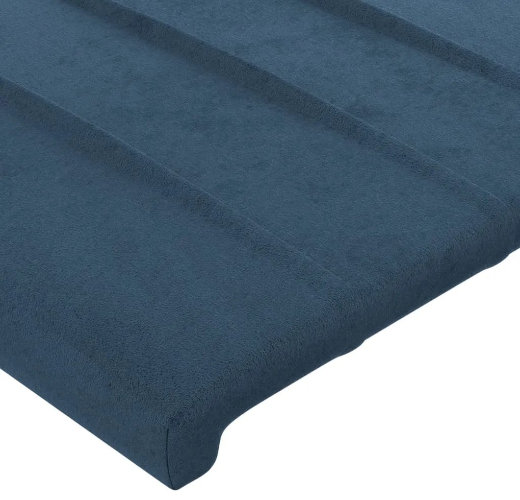 Estrutura de cama sem colchão 90x190 cm veludo azul-escuro