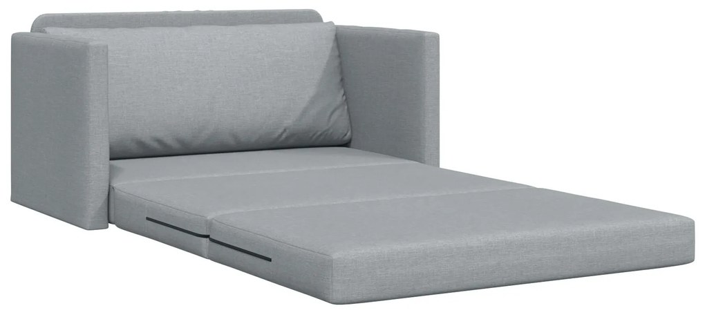 Sofá Cama de Chão 2-em-1 Cinza Claro 124x71x78 cm Tecido