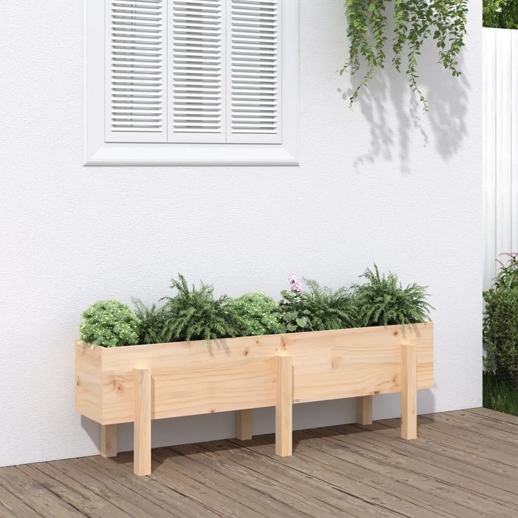 vidaXL Canteiro elevado de jardim 121x30x38 cm madeira de pinho maciça