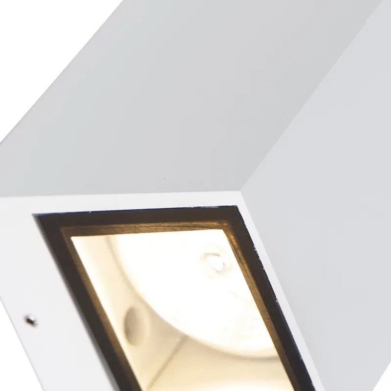 Candeeiro de parede moderno branco 2 luzes GU10 AR70 IP54 - Baleno Moderno
