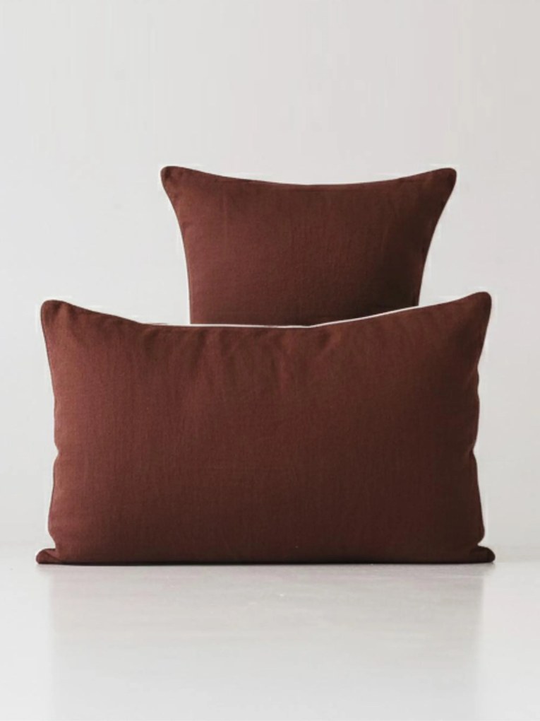 Fronhas de almofada em linho Chocolate White, conjunto de 2