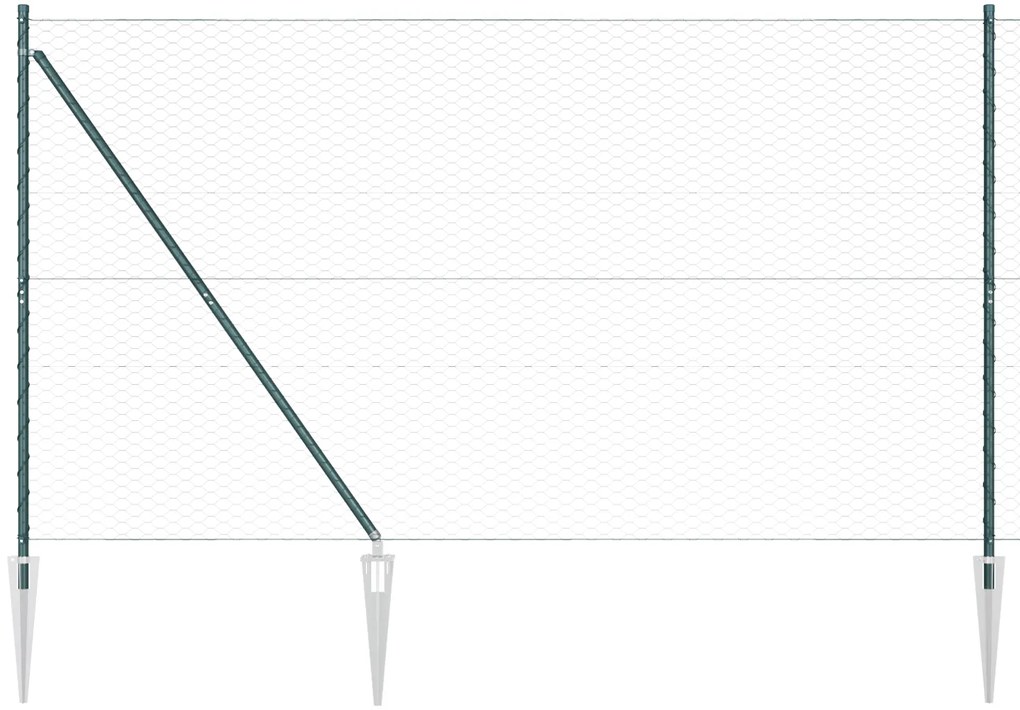 Cerca Hexagonal vidaXL Verde 1,6x10 m Aço