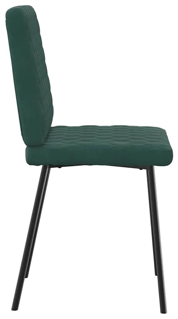 Cadeiras de jantar 2 pcs veludo verde-escuro