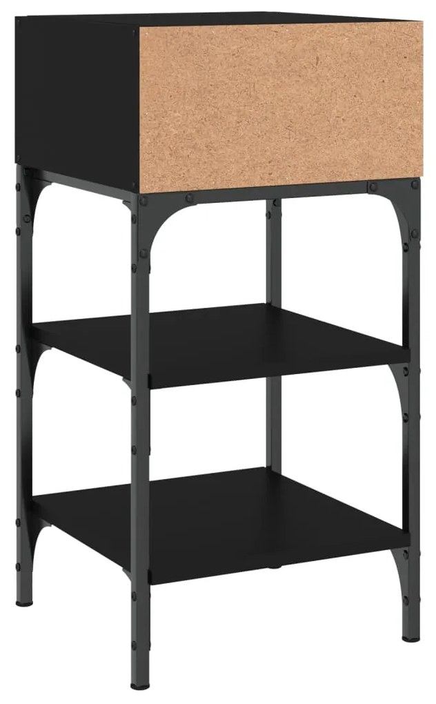 Mesas de cabeceira 2pcs 35x34,5x70cm derivados de madeira preto