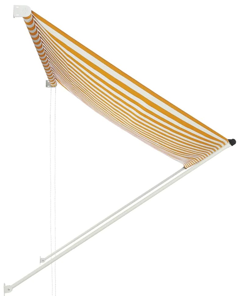 Toldo retrátil 200x150 cm amarelo e branco