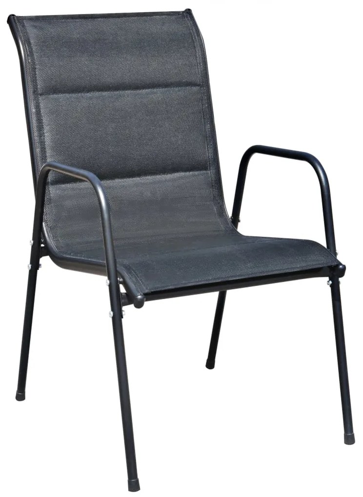 Conjunto de jantar para jardim 5 pcs 80x71 cm aço preto