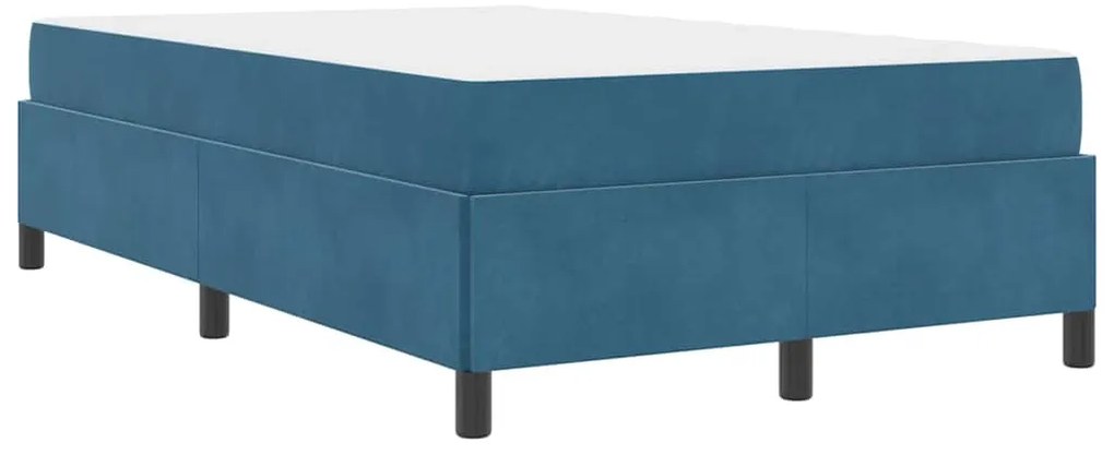 vidaXL Estrutura da Cama Azul Escuro e Branco 120 x 200 cm Veludo
