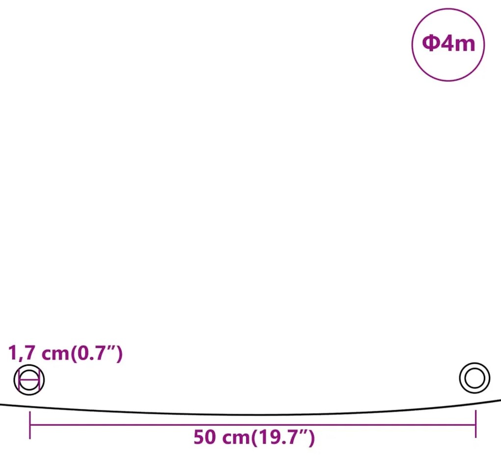 Lona Ø 4 m 650 g/m² verde