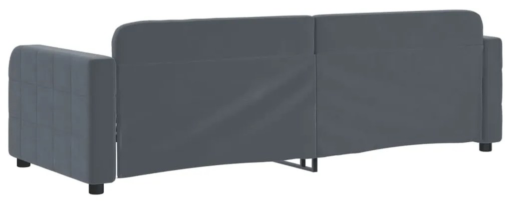 Sofá-cama 80x200 cm veludo cinzento-escuro