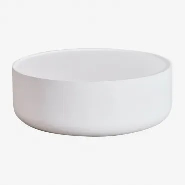 Mesa De Centro Redonda De Cimento (ø80 Cm) Darwys Branco - Sklum