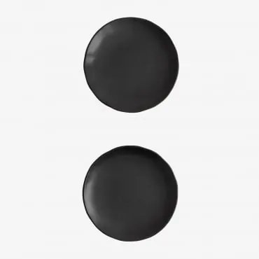 Pack De 2 Pratos Belvere Preto - Sklum
