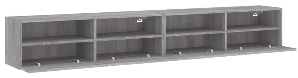 Móveis parede TV 2pcs 100x30x30 cm deriv. madeira cinza sonoma