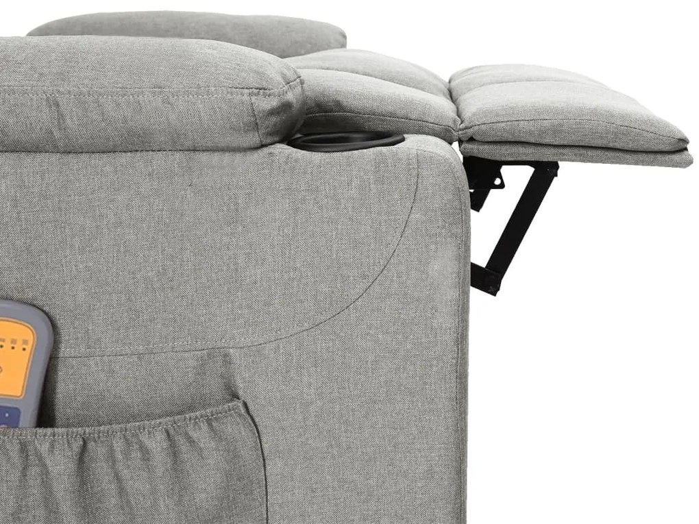 Poltrona de massagens elétrica tecido cinzento-claro