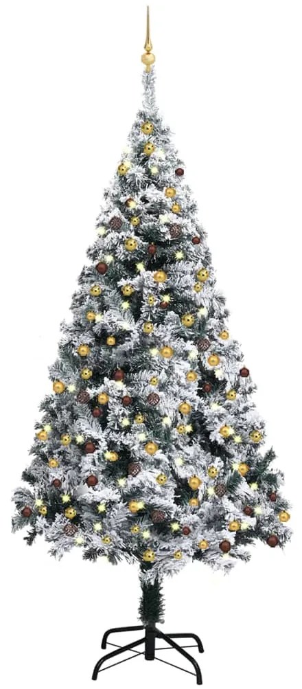 vidaXL Árvore Natal artificial pré-iluminada c/ bolas 210 cm PVC verde
