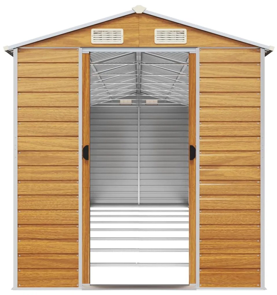 Abrigo de jardim 191x725x198 cm aço galvanizado castanho-claro