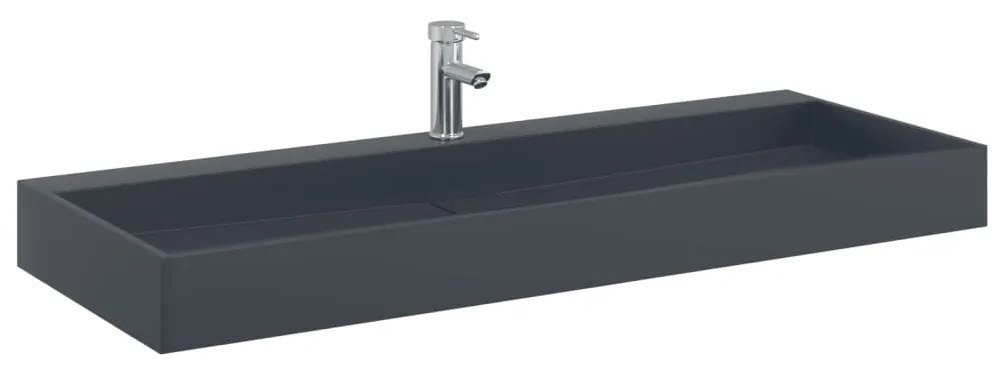 Lavatório 120x46x11 cm mineral/mármore fundido antracite