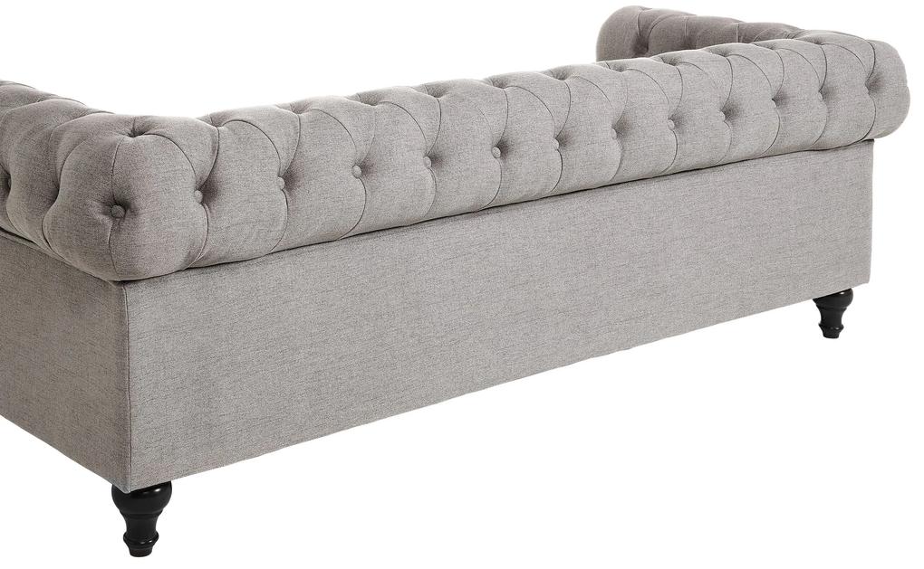 Sofá de 3 lugares em tecido cinzento claro CHESTERFIELD Beliani