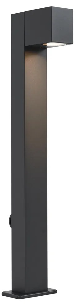 Candeeiro de chão moderno para exterior preto 65cm com tomada IP44 - Baleno