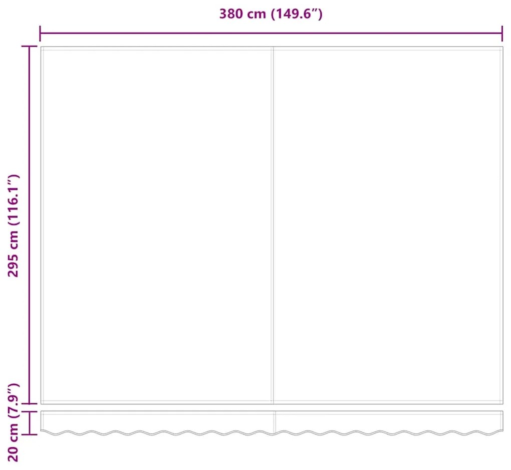 Toldo retrátil manual 400x300 cm bordô