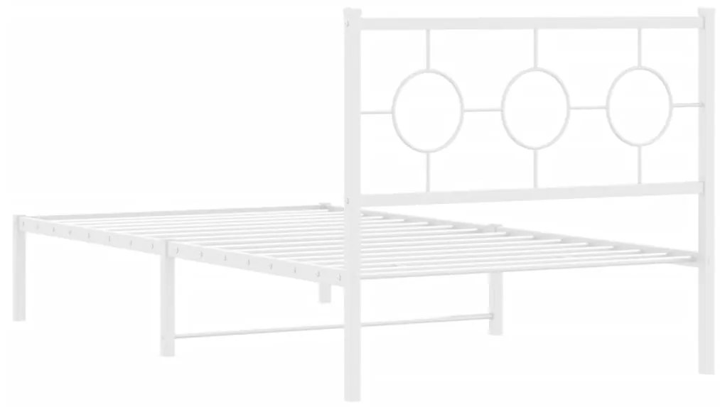 Estrutura de cama com cabeceira 100x200 cm metal branco