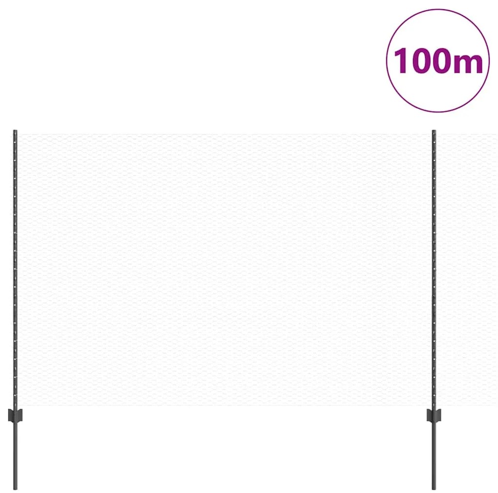 Postes de Cerca vidaXL 22 pcs U-Channel Cinza 160 cm Aço