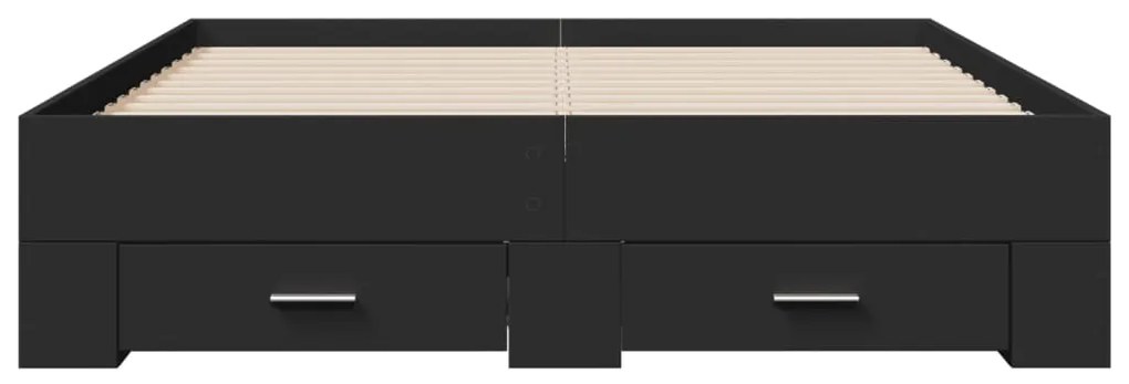 Estrutura cama c/ gavetas 120x190 cm derivados de madeira preto