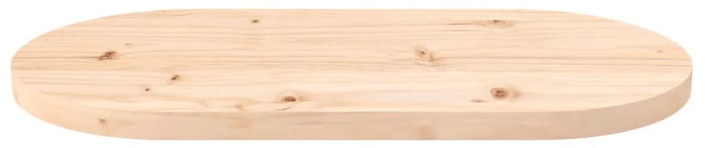 Tampo de mesa oval 80x40x2,5 cm madeira de pinho maciça