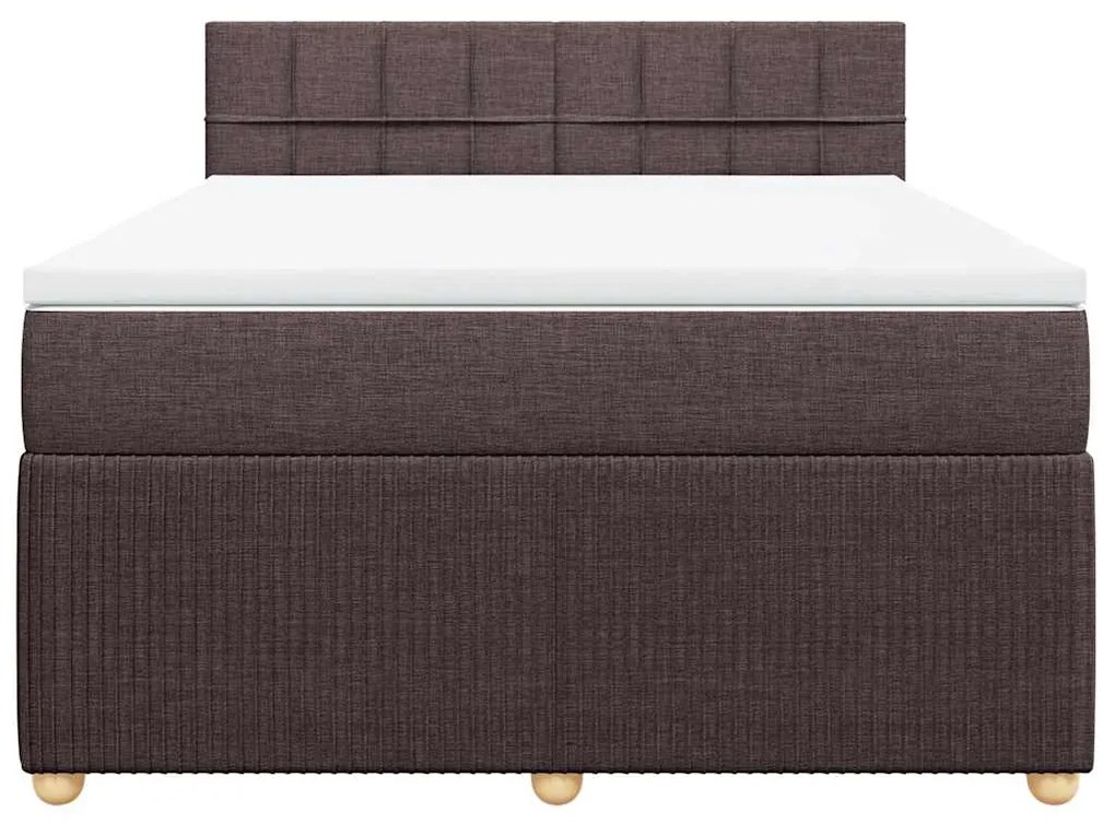 Cama com molas/colchão 140x200 cm tecido castanho-escuro