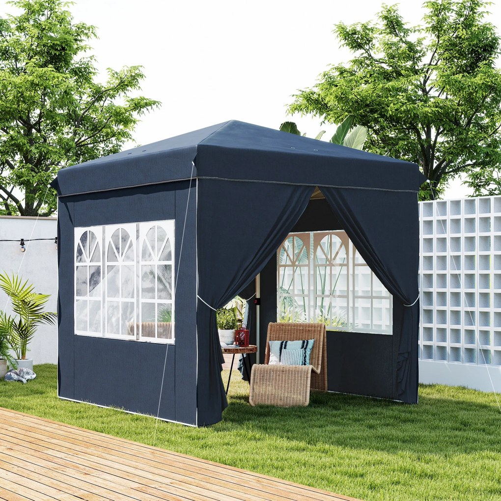 Tenda Dobrável Pop-Up Tenda 248x248x270 cm com 4 Paredes Laterais Anti