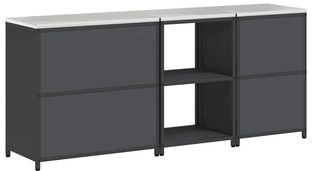 Conjunto de Armazenamento de Cozinha 3 pcs Antracite