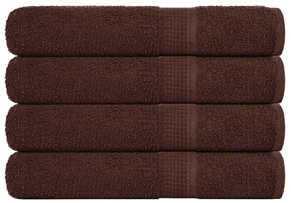 Toalhas 4 pcs 100x200 cm 360 gsm 100% algodão castanho