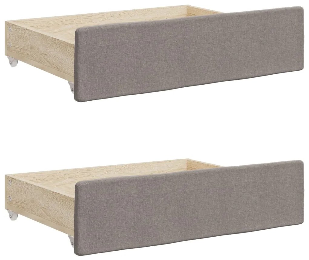 Sofá-cama c/ gavetão/gavetas 90x200 cm tecido cinza-acastanhado