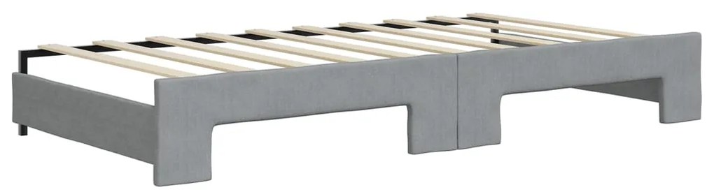 Sofá-cama c/ gavetão e gavetas 90x190 cm tecido cinzento-claro