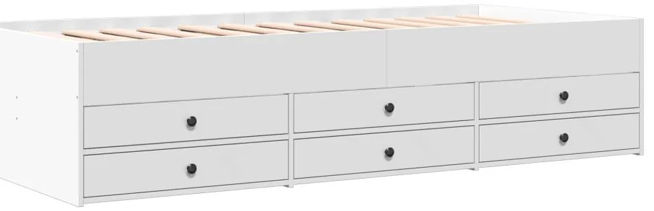 Sofá-cama com gavetas sem colchão 75x190 cm branco
