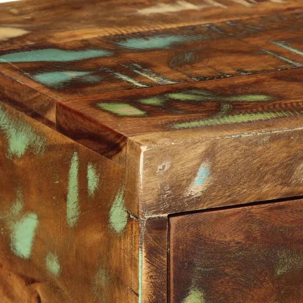 Armário de TV para parede 100x30x19cm madeira recuperada maciça