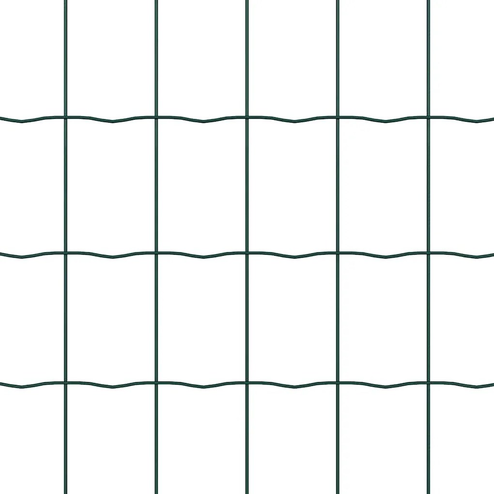 Cerca Euro com 7 postes 1,5 x 10m de aço galvanizado verde