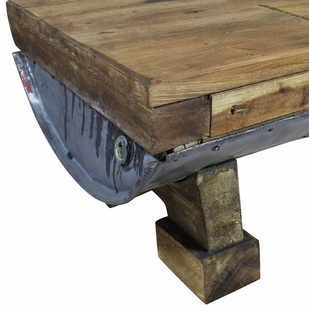 Mesa de centro 90x50x35 cm mistura de madeiras recicladas