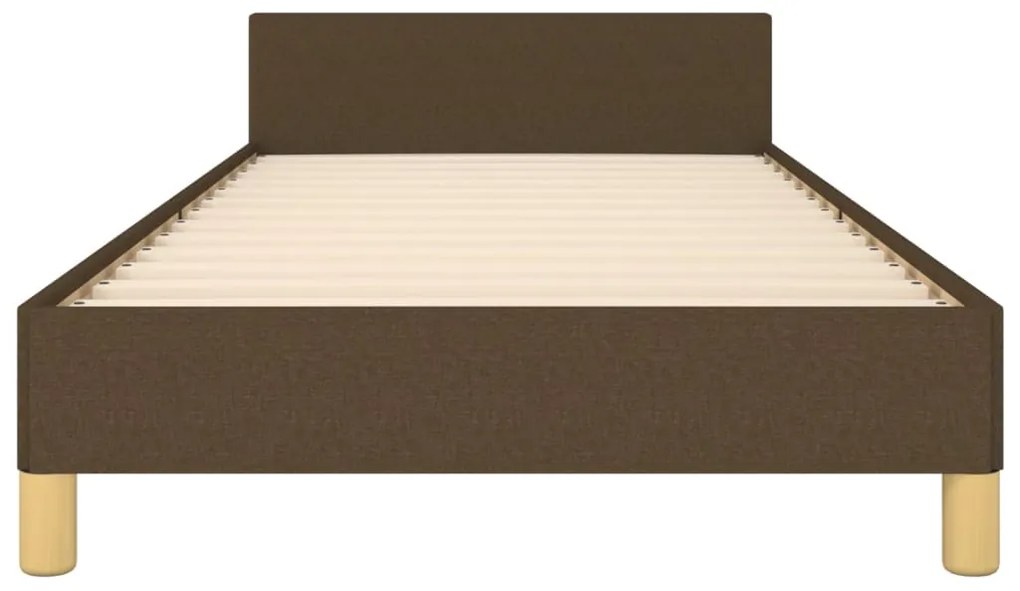 Estrutura de cama sem colchão 90x200 cm tecido castanho-escuro